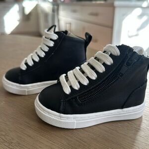 Piper Finn Black Leather High Top 2.0 Sneakers - Toddler Size 3